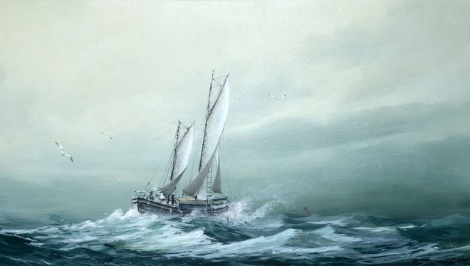 Dan Dunn’s oil painting, “Stormy,” highlights the beauty of nature’s unrest. It’s part of the Vicki Baroco Collection shown at the First City Art Center.