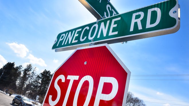 Traffic moves along Pinecone Road near the intersection with 15th Street North Wednesday, April 4, in Sartell. A $6.75 million project to expand the road is scheduled to begin in June. 