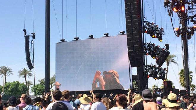Action Bronson performs on the Coachella stage, Friday, April 10, 2015