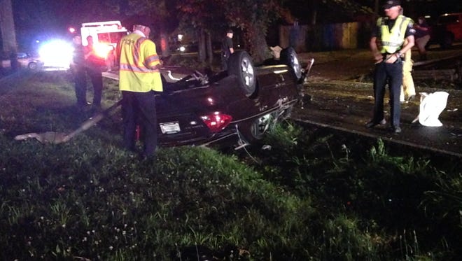 Jackson police and fire responded to a single vehicle crash on Old Humboldt Road on Tuesday.