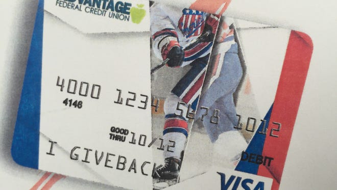 New debit card from Advantage Federal Credit Union features the red, white and blue of the Rochester Americans.