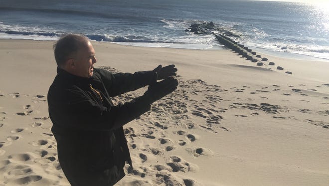 Commissioner Bob Martin of the Department of Environmental Protection  talks about his fears over what would happen if a nor'easter were to strike  the Holgate section of Long Beach Township, while on an official visit there last week.