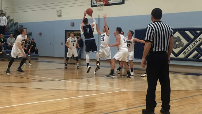 Anthony Tavano attempts a shot for Richmond during its game against Yale.