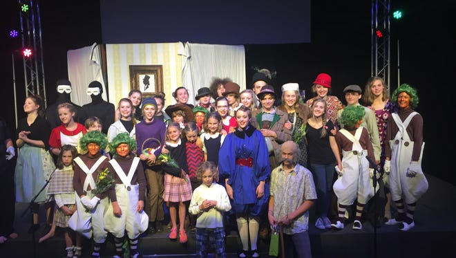 Off the Square Theatre Company’s cast in a scene from "Willy Wonka and the Chocolate Factory."