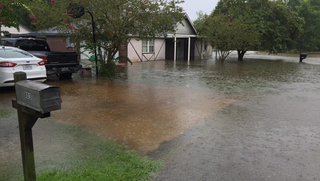 Flooding on Yvette Marie in south Lafayette