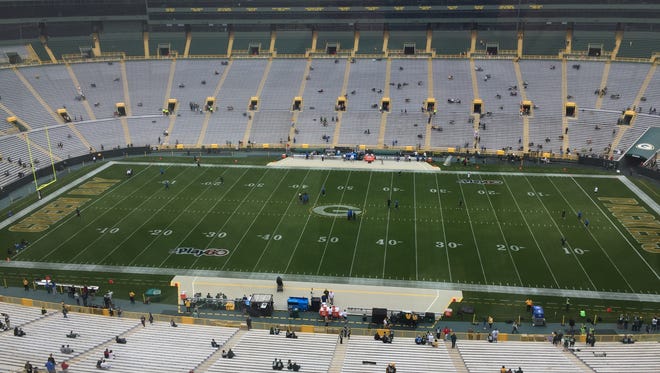 Lambeau Field before the Pacikers-Lions game Sunday.