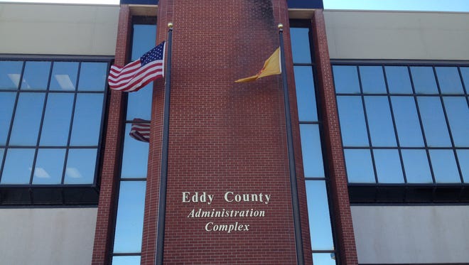 Eddy County Administration Complex building on Greene Street in Carlsbad, New Mexico.