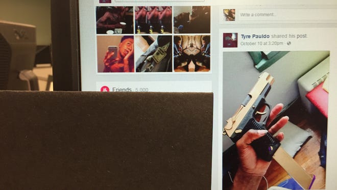 A public Facebook post located to Franklin (Sussex County) showing a gun being held by a Georgia man arrested in Franklin after it was reported to police. The suspect also posted a video of a man waving the same gun.