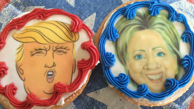 Uncle Mike's Bake Shoppe in Ledgeview and Suamico is having some fun with the presidential election with its Donald Trump and Hillary Clinton cookies.