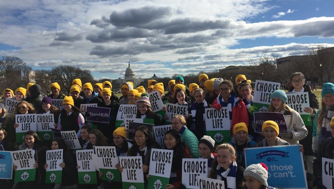 McQuaid and Mercy students at Friday's March for Life in Washington, D.C.