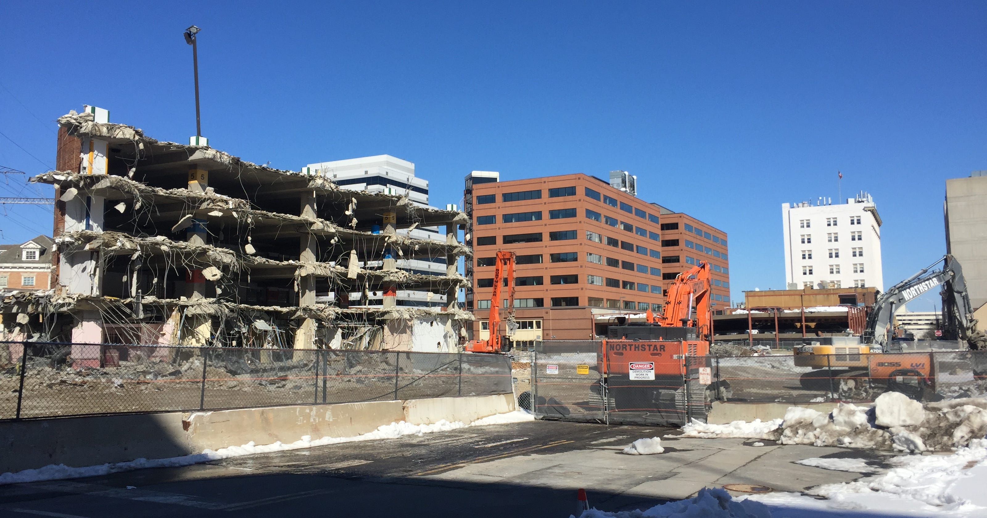 New Brunswick's Ferren Mall Parking Deck being torn down