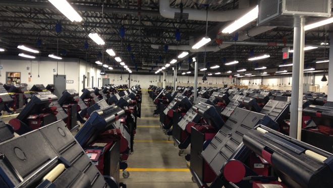 Voting machines stored in a Morris County warehouse in Cedar Knolls. William