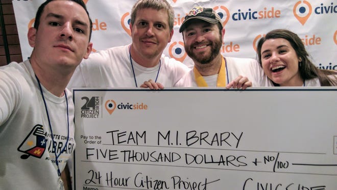 Members of Team m.i.brary include, from left, Timothy Cazares, Christopher Lofstrom, Ryan Cazares and Kassie Rougeau