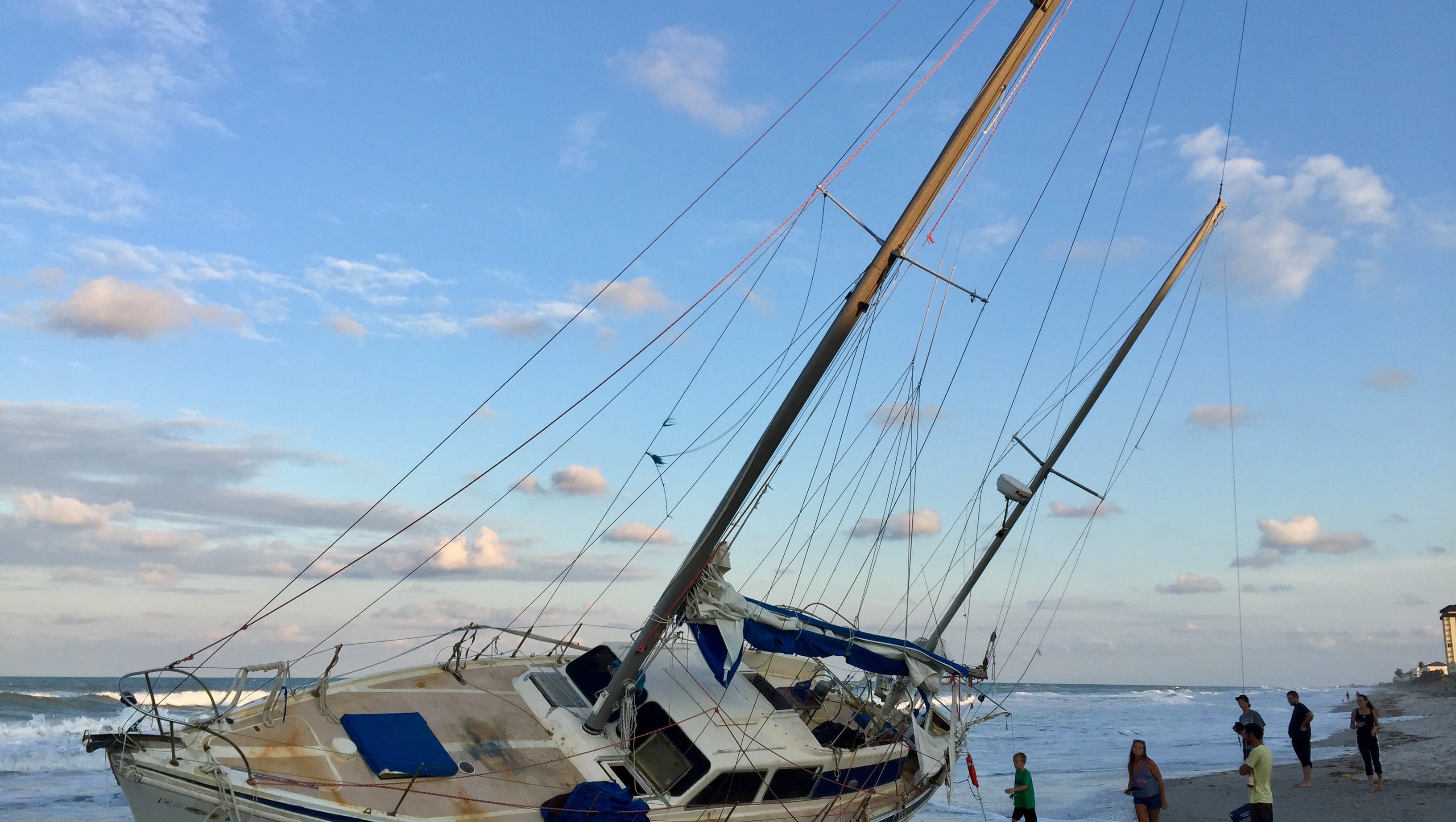 Mysterious sailboat runs aground on Florida beach after Irma