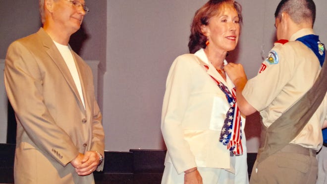 Burk and Linda Hershey at their son's, Trey, Eagle Scout ceremony.