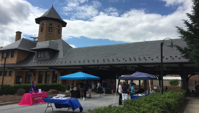 A picturesque day at the inaugural Mondays' Market at the YMCA Train Depot on North Eighth Street in Lebanon.