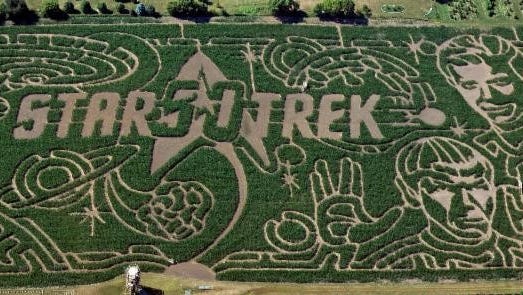 The Star Trek corn maze at Richardson Adventure Farm in Illinois.