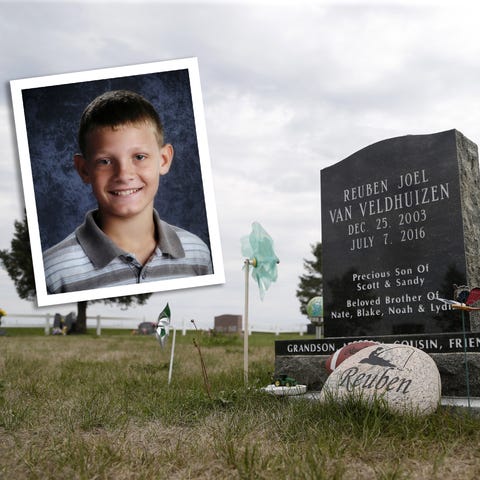 A football, pinwheels and other items decorate...