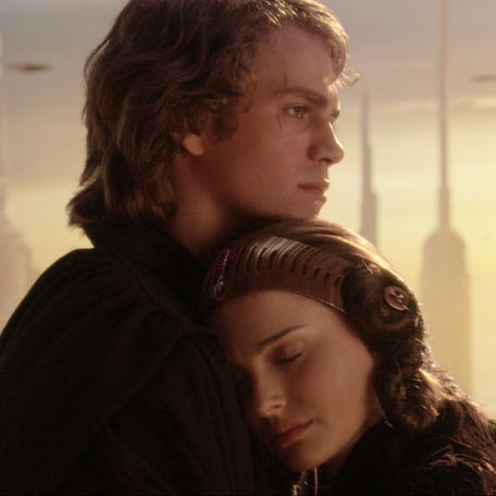 Anakin Skywalker (Hayden Christensen) and Padme (Natalie Portman) before everything goes bad in "Revenge of the Sith."