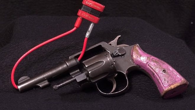 This is an example of a gun lock on a revolver.