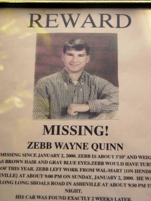 A reward poster for Zebb Quinn from 2000.