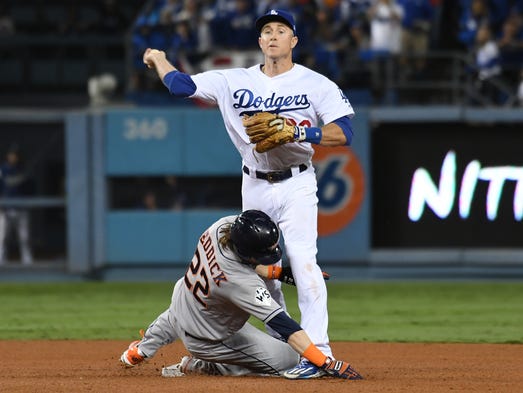 Game 6 at Dodger Stadium: Josh Reddick slides into