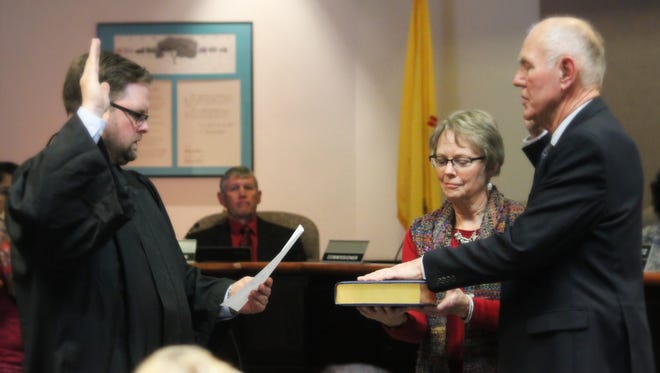 Mayor Richard Boss was sworn into office during Tuesday's City Commission meeting. Boss was also given the "key" to the city by interim City Manager Dr. George Straface.