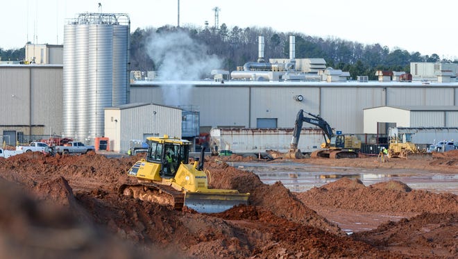 Construction at the Electrolux plant in Anderson  February 8, 2018.