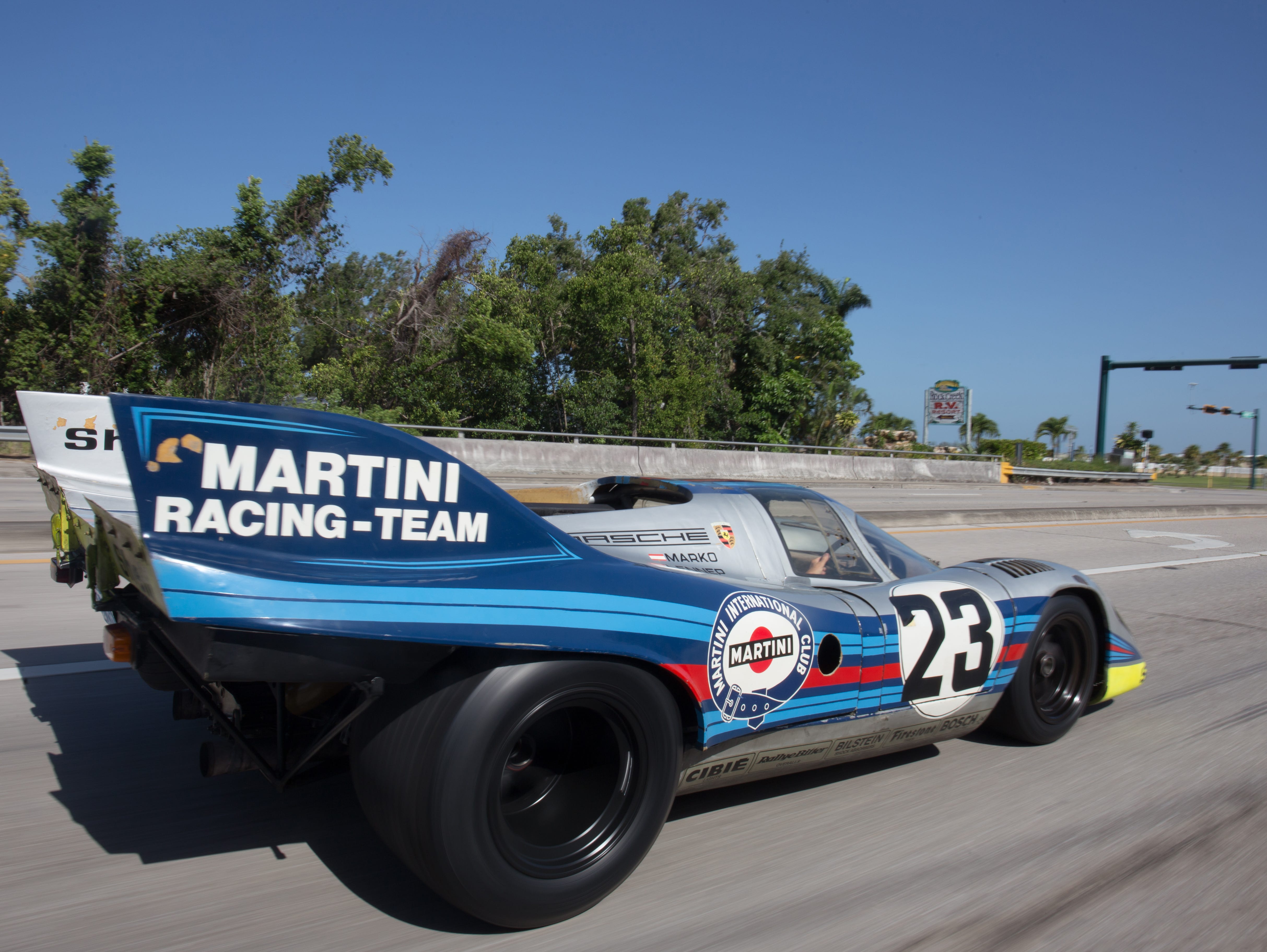 Rare Porsche drives through Naples, Florida streets for dealership opening