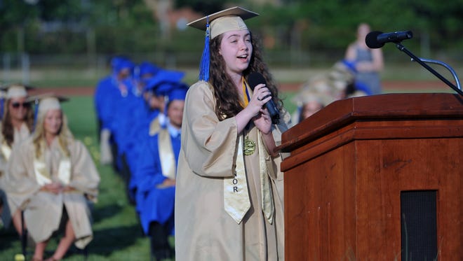 Buena Regional High School Class of 2015 valedictorian Kate Volpe sang “For Good” from the musical “Wicked” after her speech.