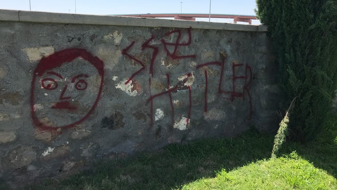 The B'nai Zion section of Concordia Cemetery was vandalized with anti-Semitic messages. The vandals painted on two grave stones, a rock wall and an asphalt driveway.