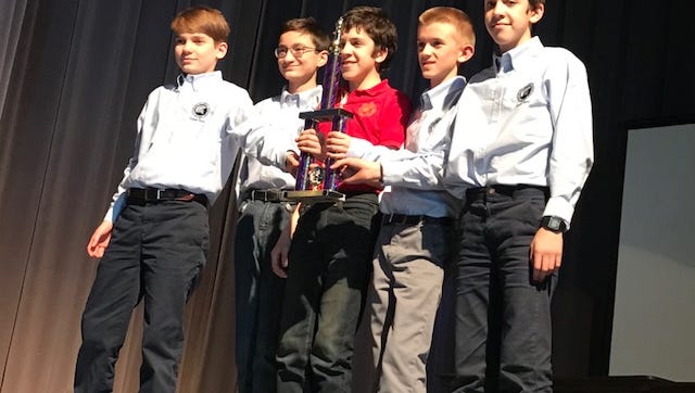 Ridgeway Classical School students Aiden Sirotkine, Jack Nauman, Alexander Marsh, Damian Yanez and Daniel Yanez won the 2018 state chess competition in February.