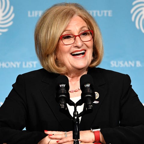 Rep. Diane Black speaks before an appearance by...