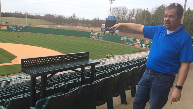 Jason Compton, the GM of the Jackson Generals, discusses the new tables on the concourse that will go around the park except where handicap seating is and replace the top row of seating.