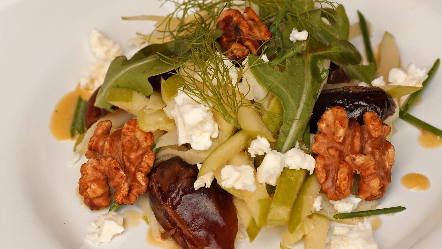Fennel and Apple Salad With Feta, Dates and Toasted Walnuts