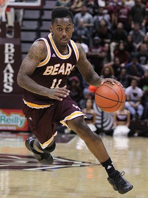 Missouri State's Marcus Marshall drives to the basket against the Eastern Illinois Panthers at JQH Arena on November 14, 2014.