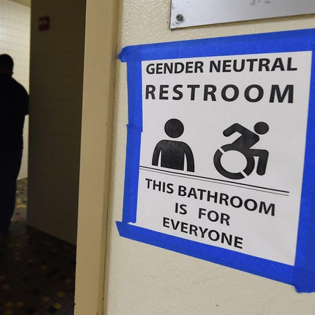 A gender neutral restroom at a high school in Los Angeles.