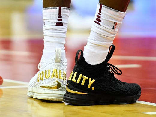 Dec. 17, 2017: LeBron James wears special "Equality"