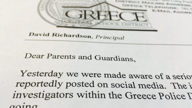 Principal David Richardson sent a letter to Athena parents Thursday.