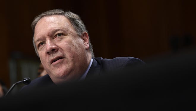 Secretary of State Mike Pompeo testifies before the Senate Foreign Relations Committee on Capitol Hill in Washington, Wednesday, July 25, 2018, during a hearing on diplomacy and national security.