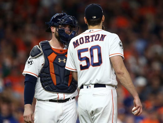 Game 4 at Minute Maid Park: Astros catcher Brian McCann