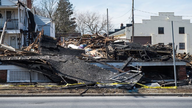 Multiple units were dispatched to the 600 block of Baltimore Street Saturday afternoon for a house explosion that badly burned one and displaced a total of eight residents, according to Hanover Fire Chief Tony Clousher.