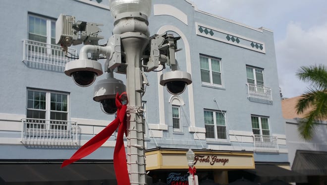 Fort Myers officials are ahead of schedule with the installation of downtown security cameras. The city decided to speed up the project to have the cameras ready in time for the New Year's Eve celebration.