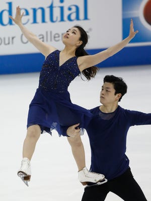 Maia and Alex Shibutani perform on Saturday.