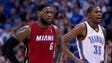 Miami Heat small forward LeBron James (6) stands on