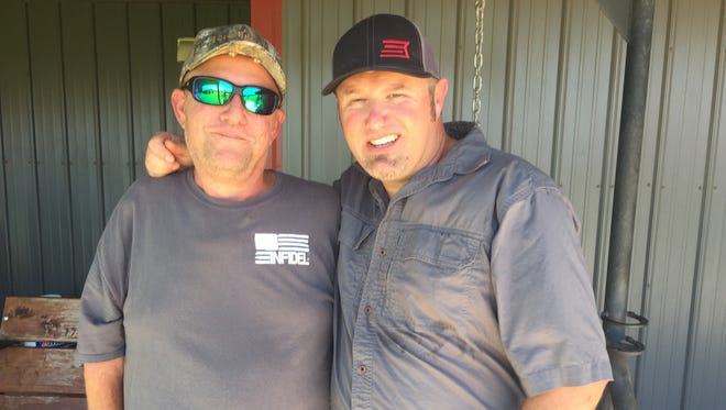 Billy Bragg (left) with Brian "Pigman" Quaca during the Shankfest hunting trip in Oklahoma.