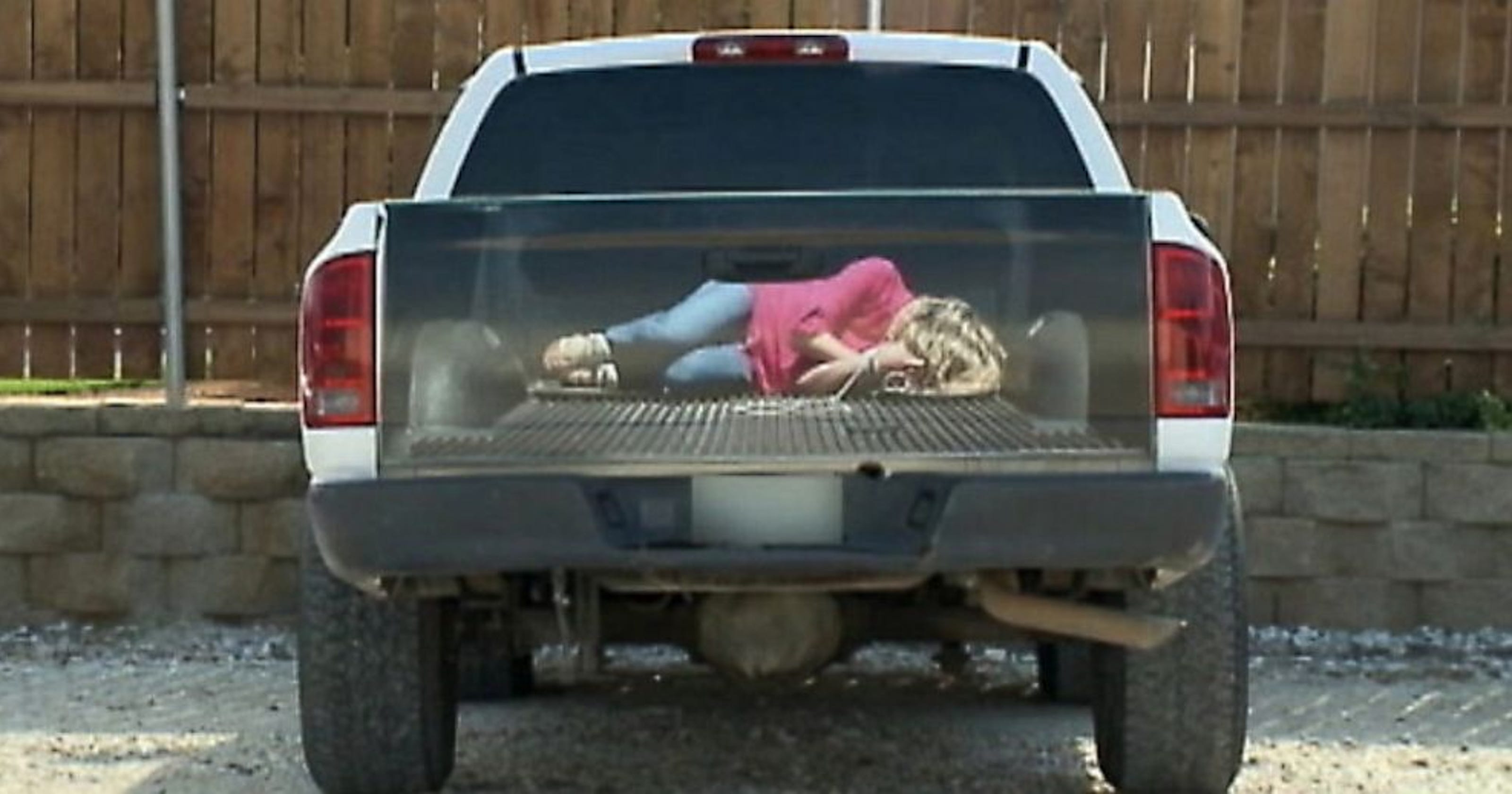 Texas Sign Company Destroys Tailgate Decal Of Bound Woman