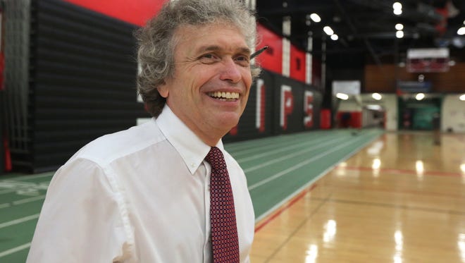Assistant Principal at Lincoln High School Paul "Biff" Hansen, 60, is photographed while interacting with special education students at the JFK Fieldhouse on Thursday, May 19. Hansen, a Manitowoc native, is retiring after 38 years with the Manitowoc Public School District.