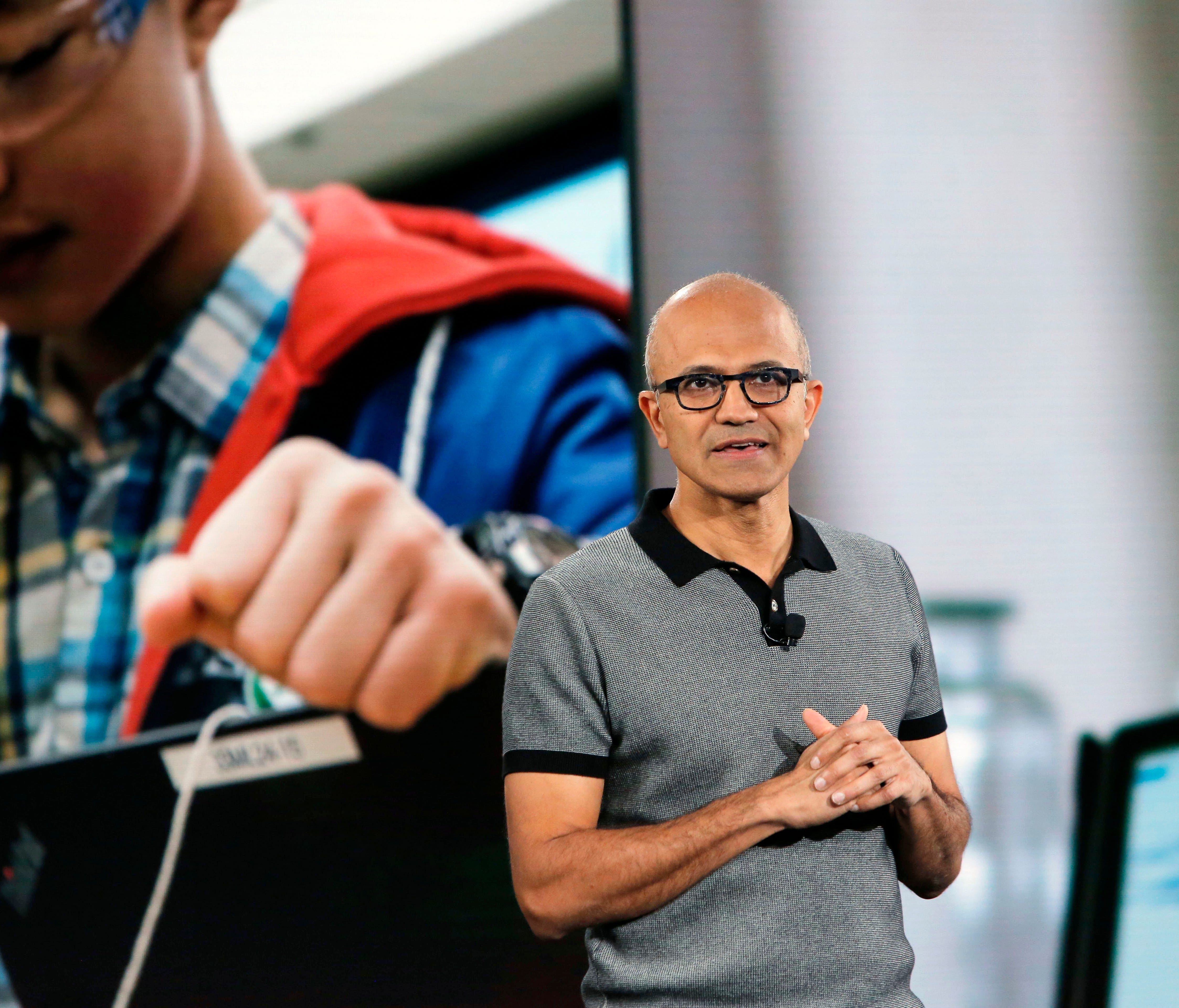 Microsoft CEO Satya Nadella discusses student empowerment at the Microsoft Education event in New York.