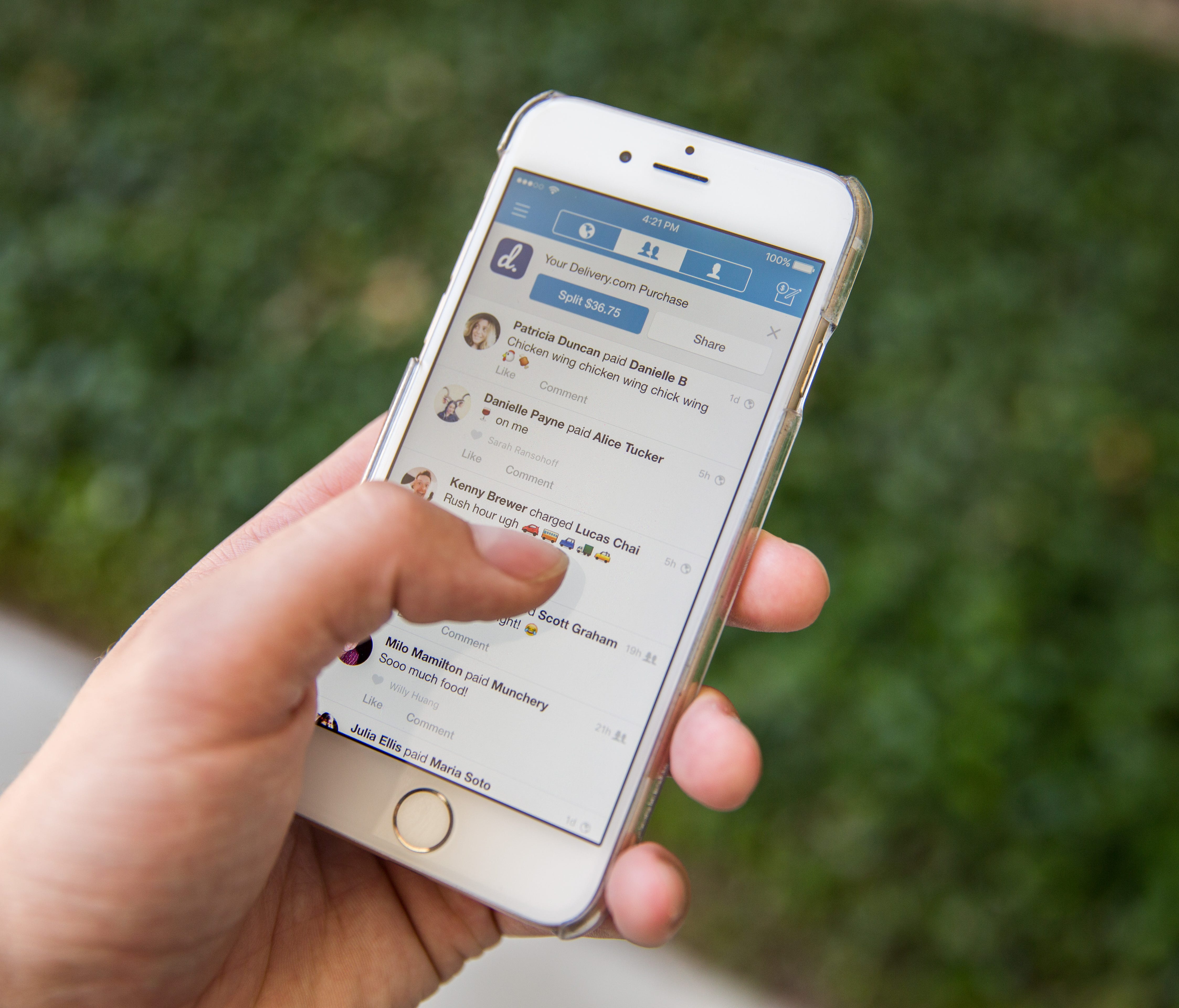 The mobile payments app Venmo.